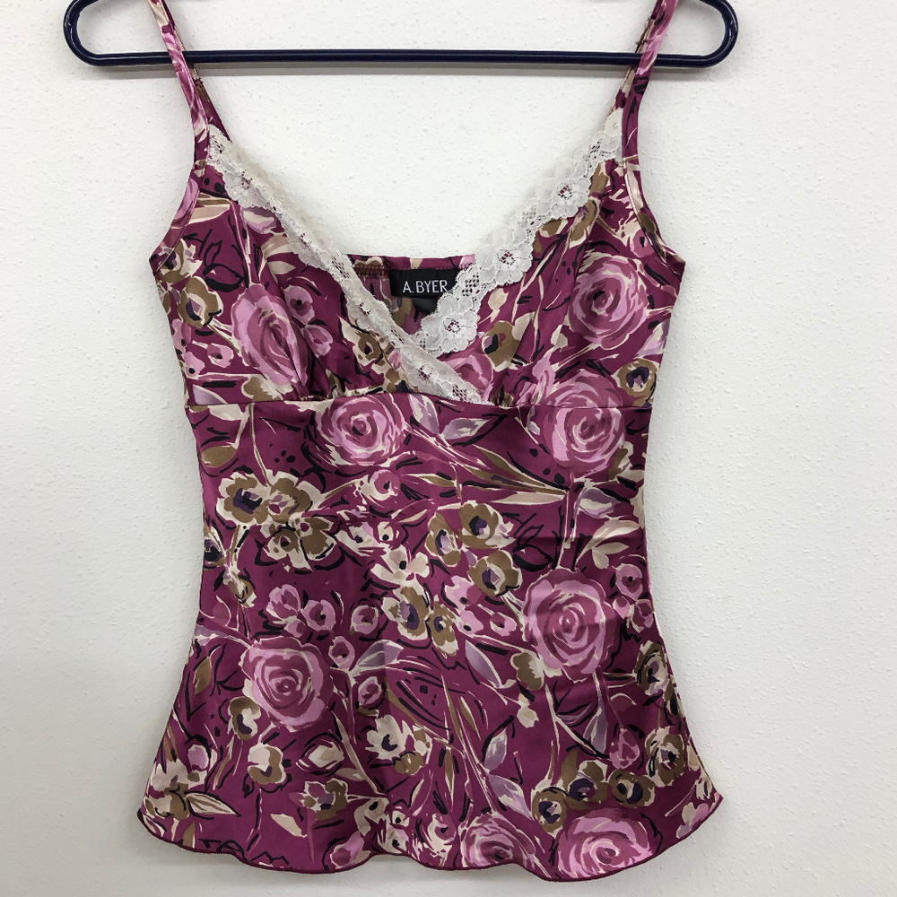 A.Byer Burgandy Floral Camisole
